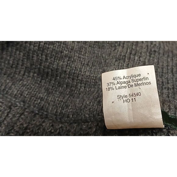 J crew womens XL Fine alpaca cardigan Wool sweater dark gray with pockets - Picture 8 of 8